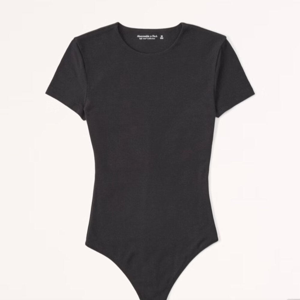 Abercrombie & Fitch Black Short Sleeve Bodysuit